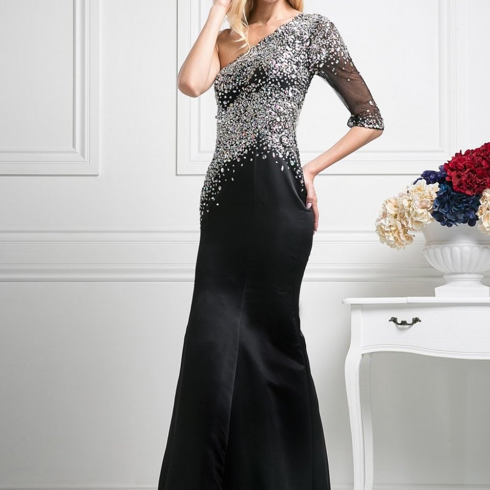 One Shoulder Sequined Mermaid Prom Dress CD8789